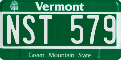 VT license plate NST579