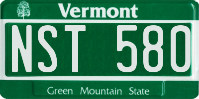 VT license plate NST580