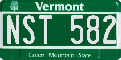 VT license plate NST582