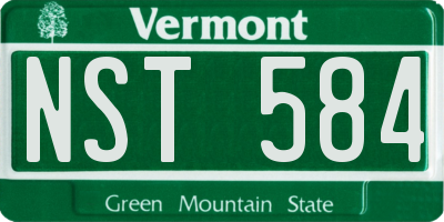 VT license plate NST584