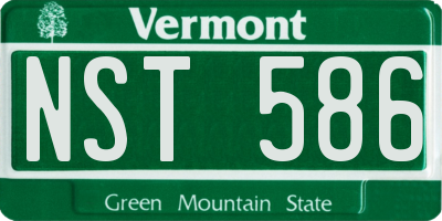 VT license plate NST586