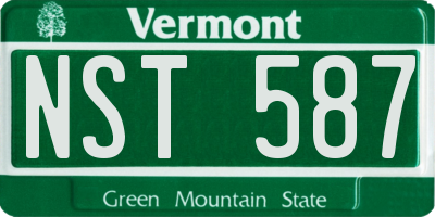 VT license plate NST587
