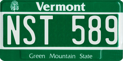 VT license plate NST589