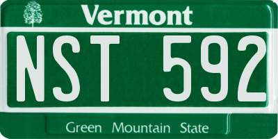 VT license plate NST592