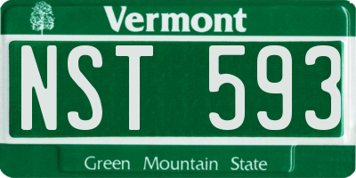 VT license plate NST593