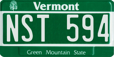 VT license plate NST594