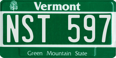 VT license plate NST597