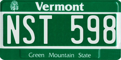 VT license plate NST598