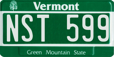 VT license plate NST599