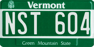 VT license plate NST604