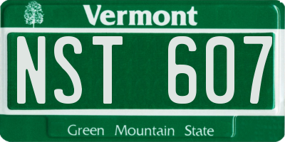 VT license plate NST607