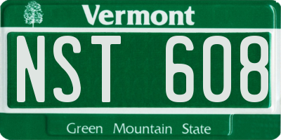 VT license plate NST608