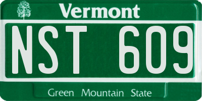 VT license plate NST609