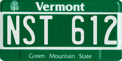 VT license plate NST612