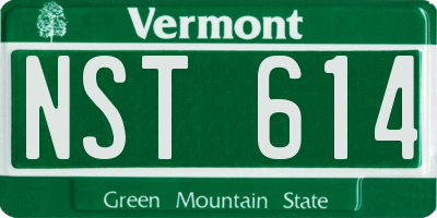 VT license plate NST614