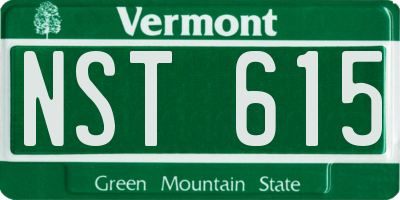 VT license plate NST615