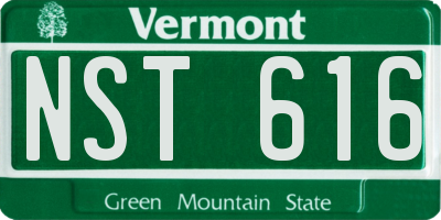 VT license plate NST616