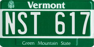VT license plate NST617