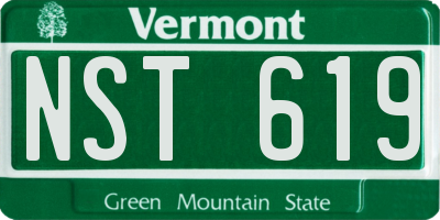 VT license plate NST619
