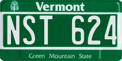 VT license plate NST624