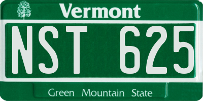 VT license plate NST625