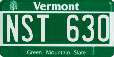 VT license plate NST630