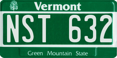 VT license plate NST632