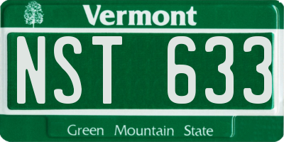 VT license plate NST633