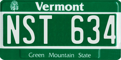 VT license plate NST634