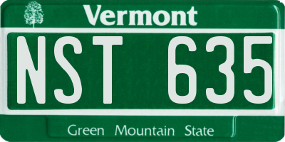 VT license plate NST635
