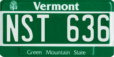 VT license plate NST636