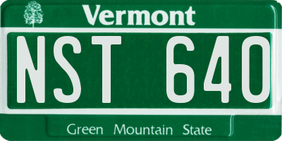 VT license plate NST640