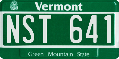VT license plate NST641