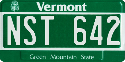 VT license plate NST642