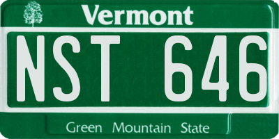 VT license plate NST646