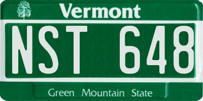 VT license plate NST648
