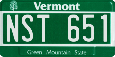 VT license plate NST651