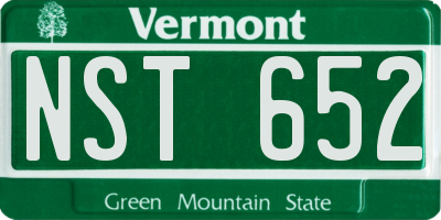 VT license plate NST652