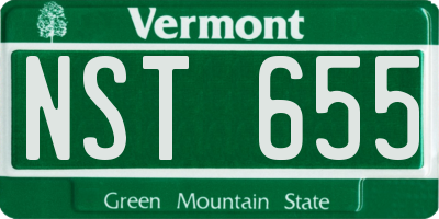VT license plate NST655