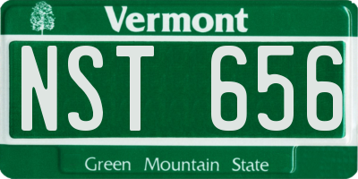 VT license plate NST656