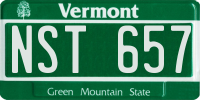 VT license plate NST657