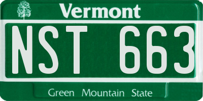 VT license plate NST663
