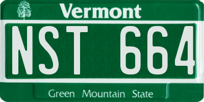 VT license plate NST664