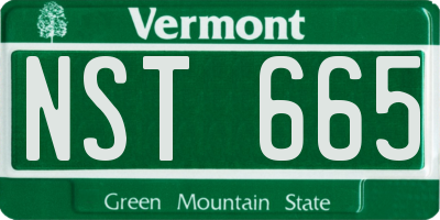 VT license plate NST665