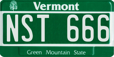 VT license plate NST666