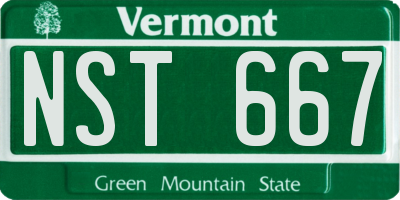 VT license plate NST667
