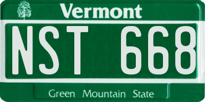 VT license plate NST668