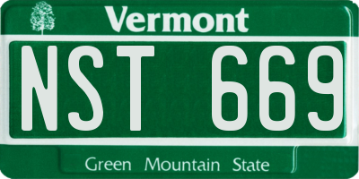 VT license plate NST669