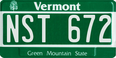 VT license plate NST672
