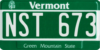 VT license plate NST673